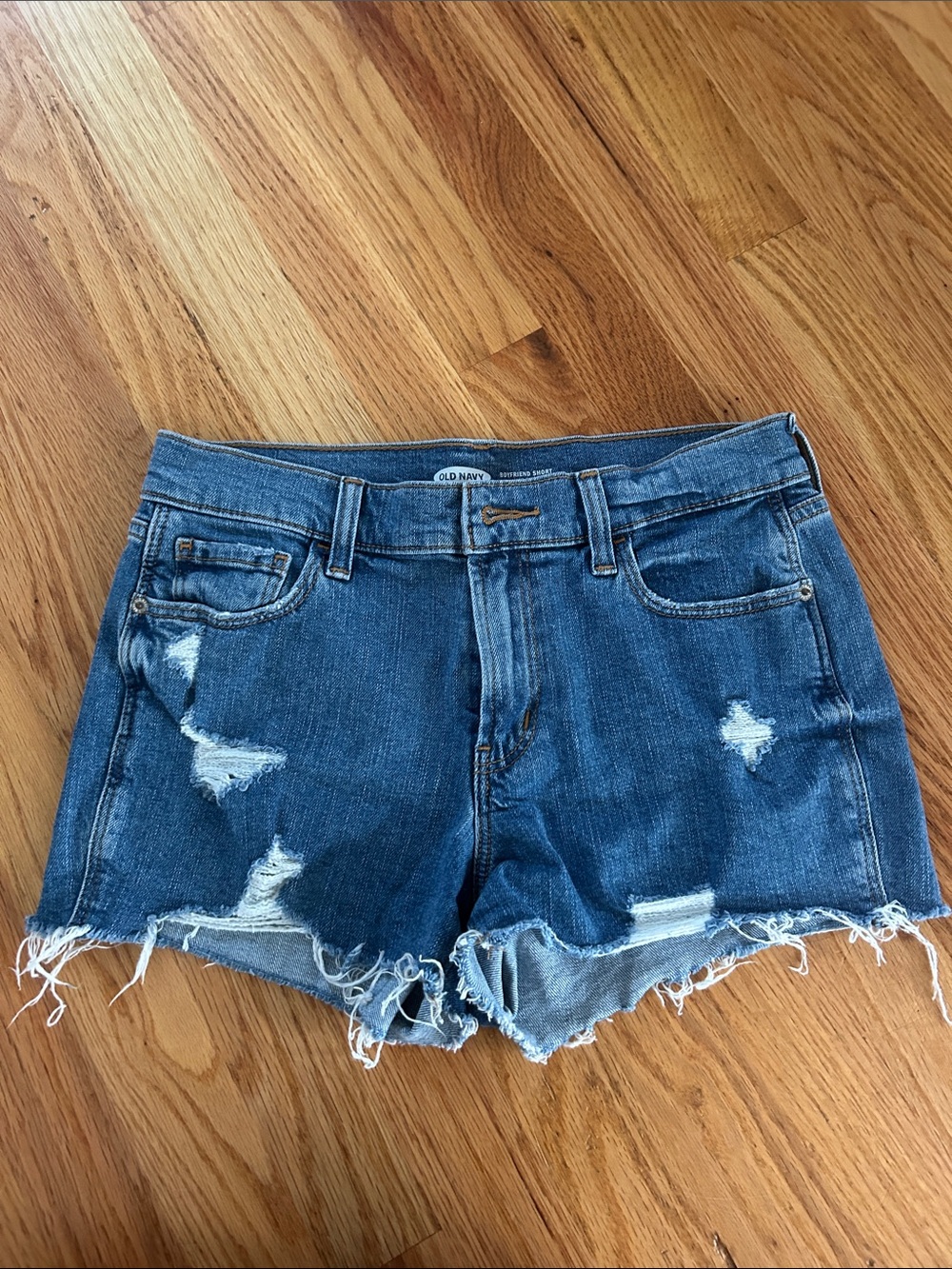 Old Navy Blue Distressed Denim Cutoff Shorts